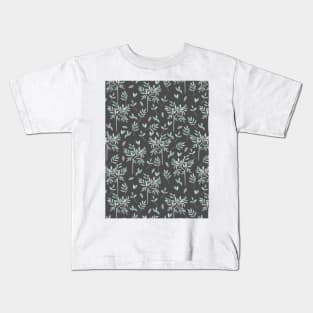 Olive branch pattern in grey Kids T-Shirt